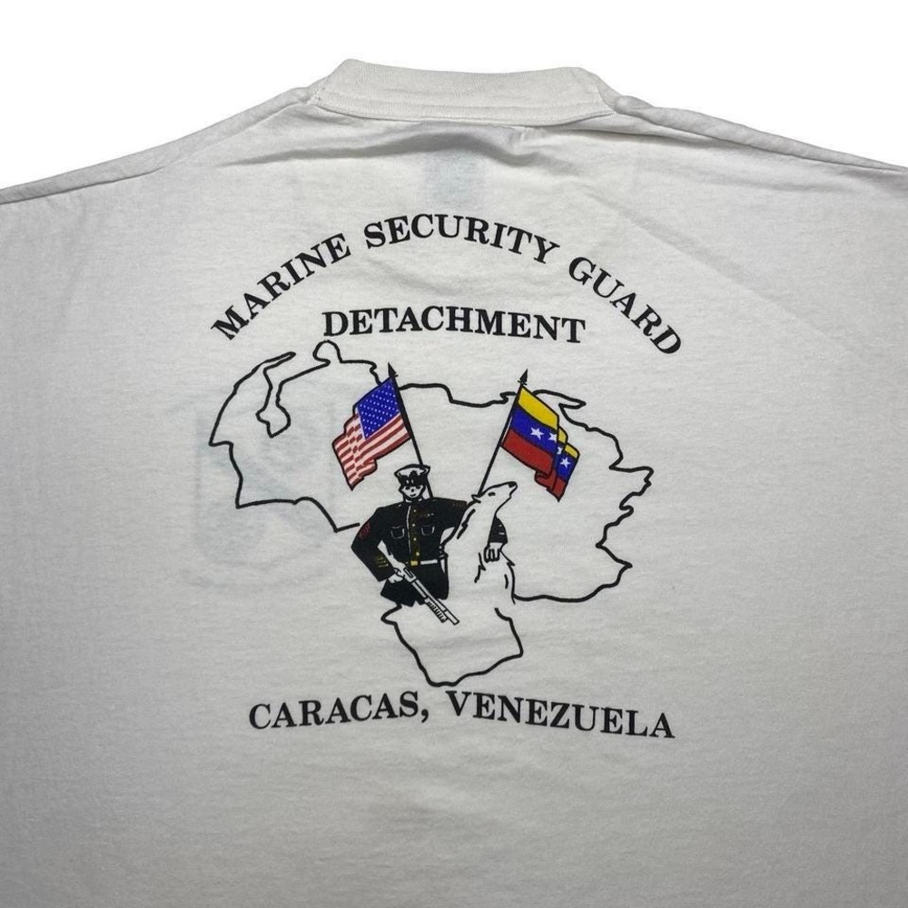 Vintage USMC Marines military security guard x Caracas Venezuela shirt XL
